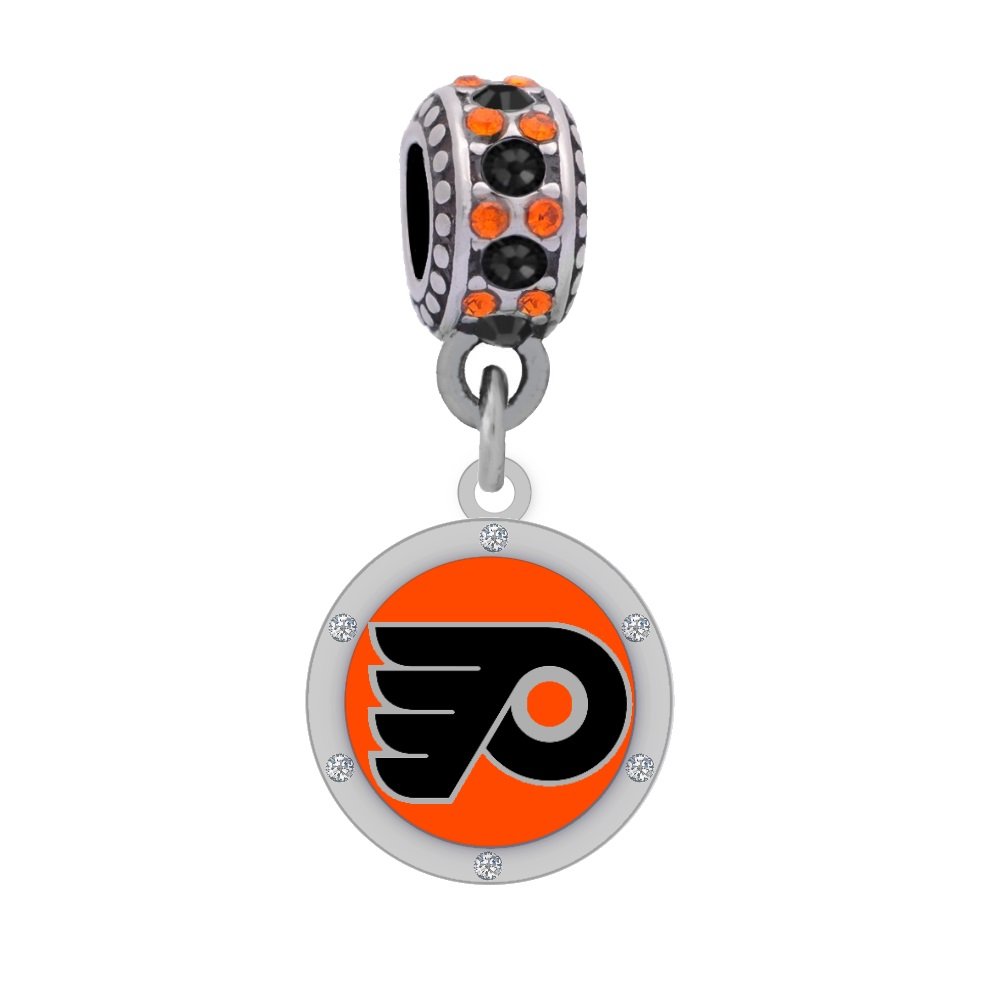 NHL Logo Charm European Large Hole Bead Bracelets for Hockey Fans - Adjustable Sports Jewelry for Men & Women - Perfect for Games, Parties & Gifts