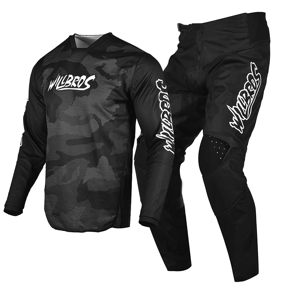 Men's MX Motocross Jersey & Pants Set - Breathable Dirt Bike Racing Gear for Mountain & Off-Road Cycling | Adult Motorcycle Protective Wear for Trail Riding & Enduro Racing