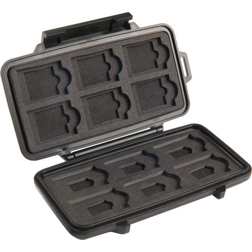 Pelican 0915 Waterproof Memory Card Case - Holds 12 SD, 6 miniSD & 6 microSD Cards - Shockproof Storage for Camera, Drone & Action Camera Accessories - Perfect for Travel & Outdoor Photography