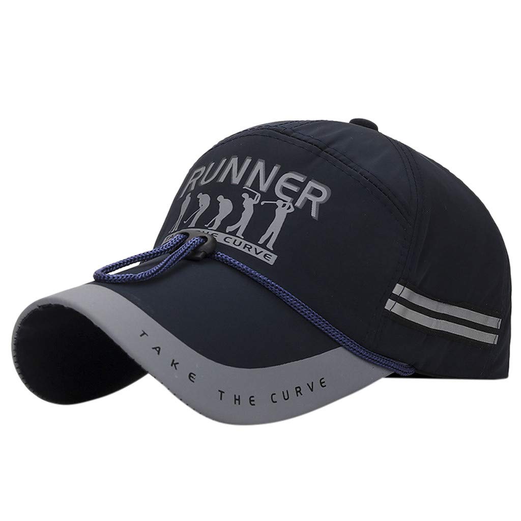 Reflective Brim Low Profile Baseball Caps - Adjustable Plain Solid Golf & Running Hats for Men & Women | Perfect for Outdoor Sports, Jogging, and Casual Wear
