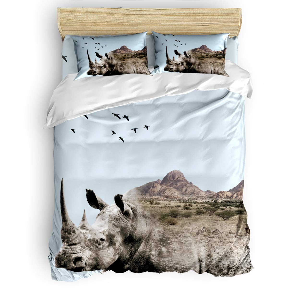 Premium Soft Duvet Cover Set with Forest Cow Animal Print - King Size Bedding Set Includes 1 Duvet Cover, 1 Flat Sheet & 2 Pillowcases - Cozy Luxury Bed Sheets for Men, Women & Kids - Perfect for Modern Bedrooms, Guest Rooms & Nursery Decor