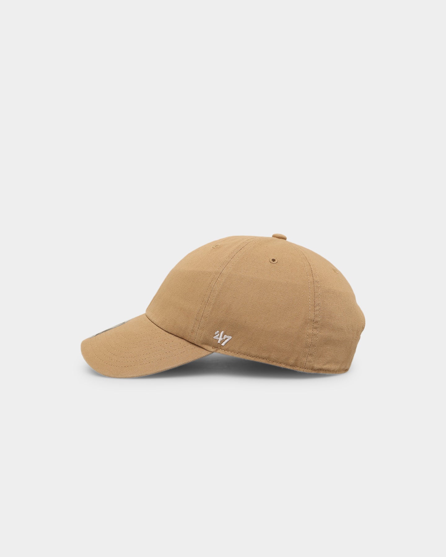 47 Brand Flat 47 Clean Up Strapback Hat - Adjustable Khaki Baseball Cap for Men & Women - Perfect for Outdoor Sports, Casual Wear and Sun Protection