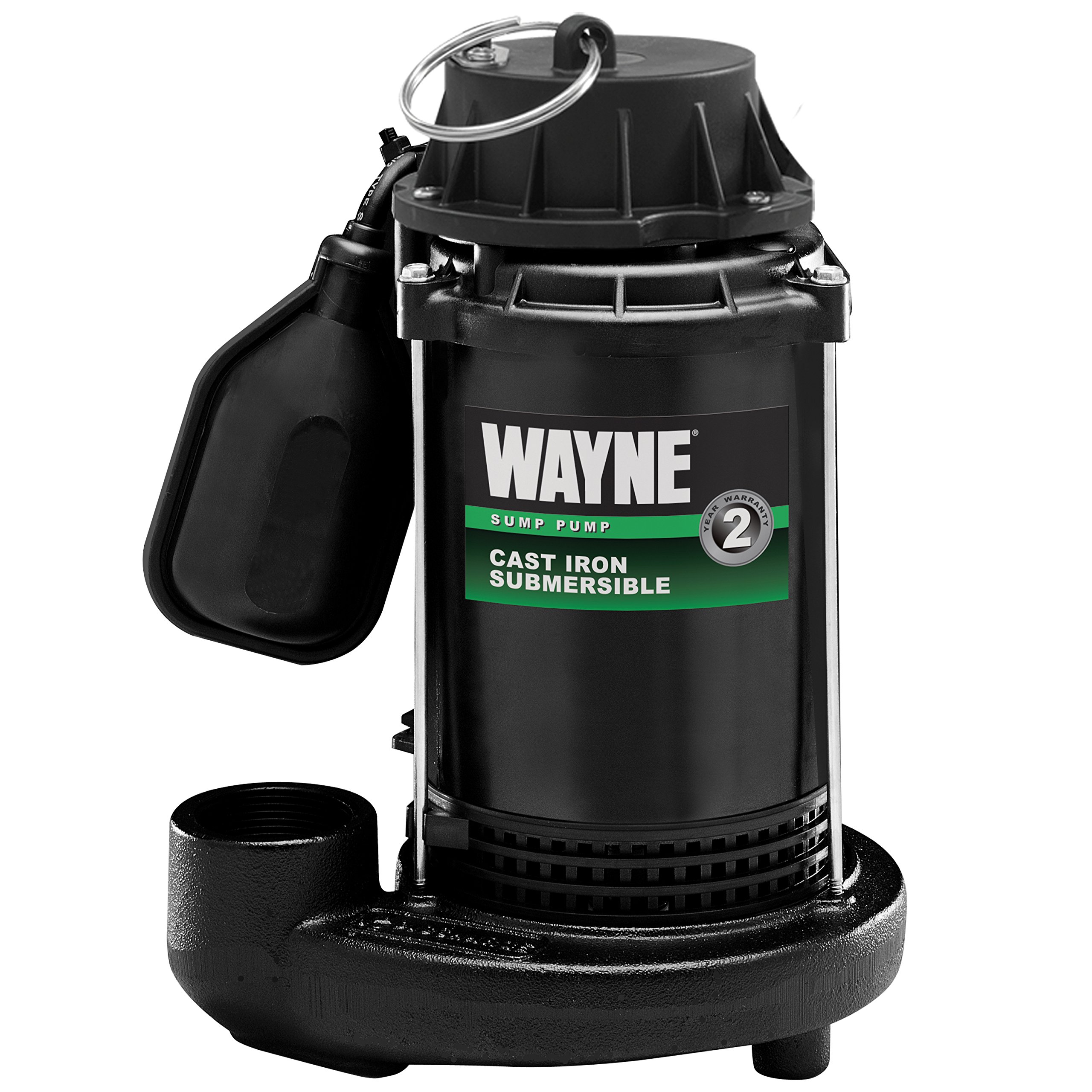 WAYNE CDT33 1/3 HP Cast Iron Submersible Sump Pump with Tether Switch - Heavy Duty Water Removal for Basements, Crawl Spaces & Flood Prevention