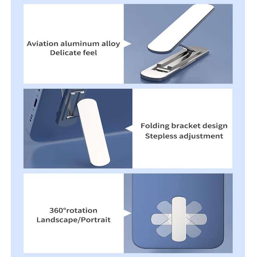 360° Rotating Foldable Aluminum Alloy Phone Ring Holder - Silver | Finger Grip Stand for iPhone & Samsung | Perfect for Selfies, Videos & Hands-Free Use