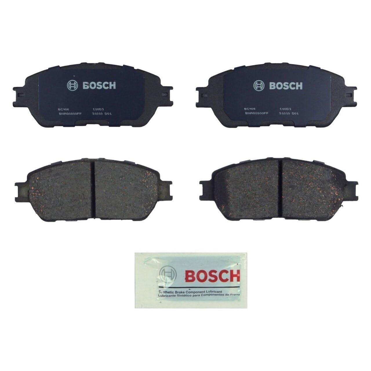 Bosch BC906 Premium Disc Brake Pads - High Performance Ceramic Brake Pads for Smooth & Quiet Stopping Power - Perfect for Daily Commuting, Highway Driving & Heavy-Duty Vehicles