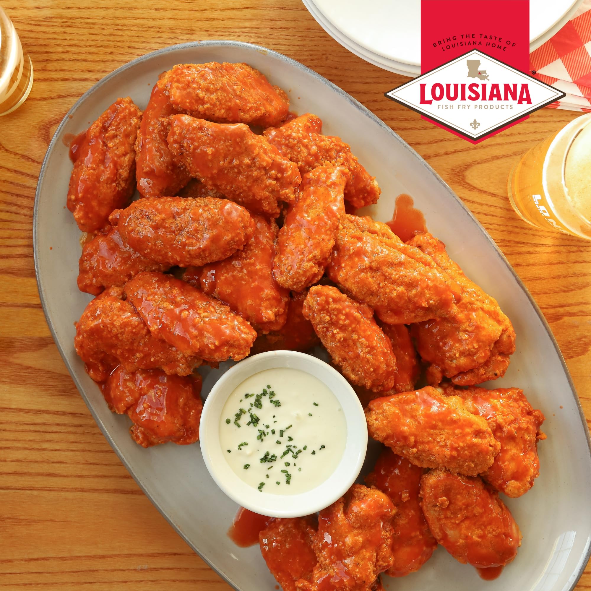 Louisiana Fish Fry Hot Sauce - 6 oz Bottle (Pack of 24) | Cajun Style Spicy Sauce for Seafood, Wings & BBQ | Perfect for Cooking, Grilling & Party Dips