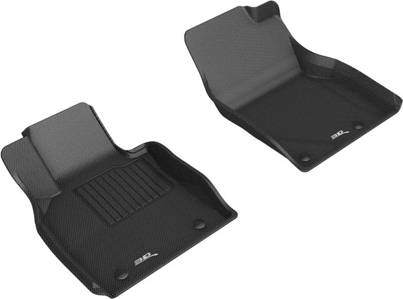 3D MAXpider Custom Fit All-Weather Floor Mats for 2019-2021 Mazda 3 & CX-30 | Kagu Series 1st Row Black Car Mats | Perfect for Daily Commute & Road Trips