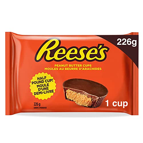 Reese's Half Pound Milk Chocolate Peanut Butter Cups - 24oz Bulk Pack (8oz x 3) | Holiday Candy Gift Box for Christmas, Halloween & Party Favors | Office Snacks, Birthday Treats & Dessert Platter