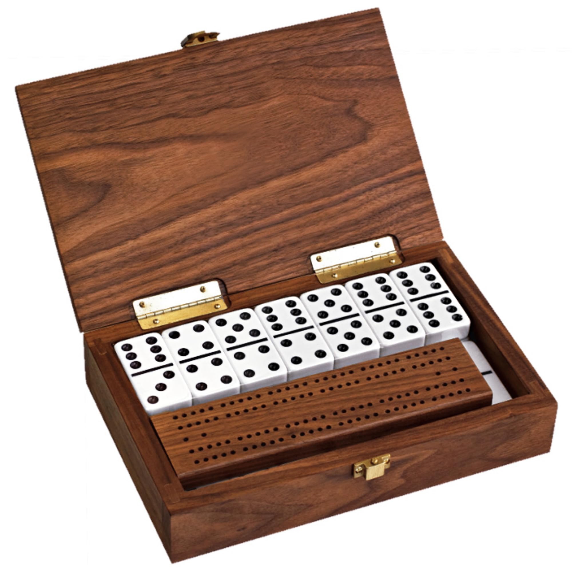 Club 52 Premium Domino Set with Black Walnut Case - Professional Tournament Dominoes - 28 Durable Double Six Dominoes (Double 6 Domino Set) - Perfect for Family Game Nights, Casino Parties & Competitive Play