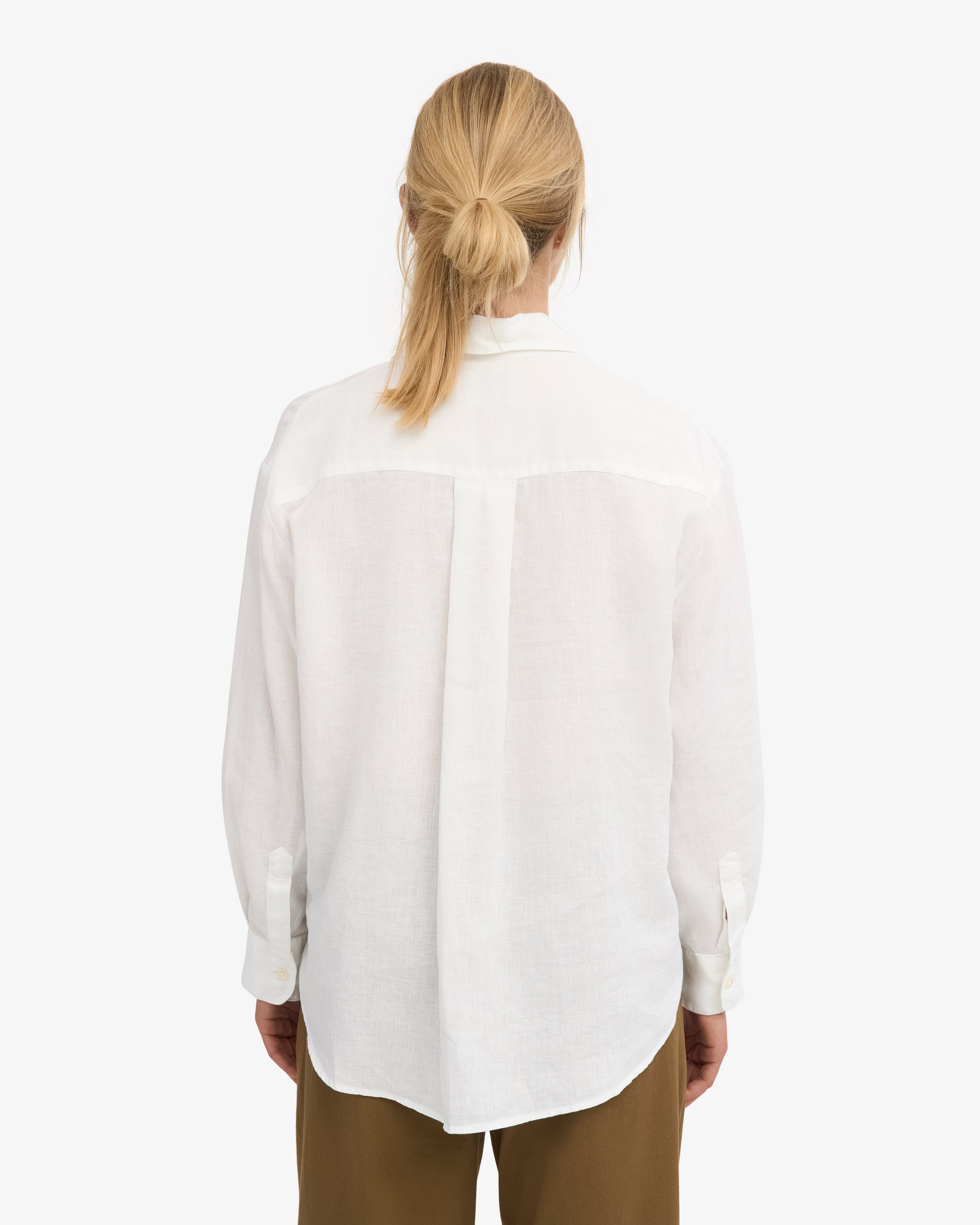 Premium Linen Oversized Shirt for Women - Breathable & Comfortable Optical White Blouse - Perfect for Summer, Beach, and Casual Outings