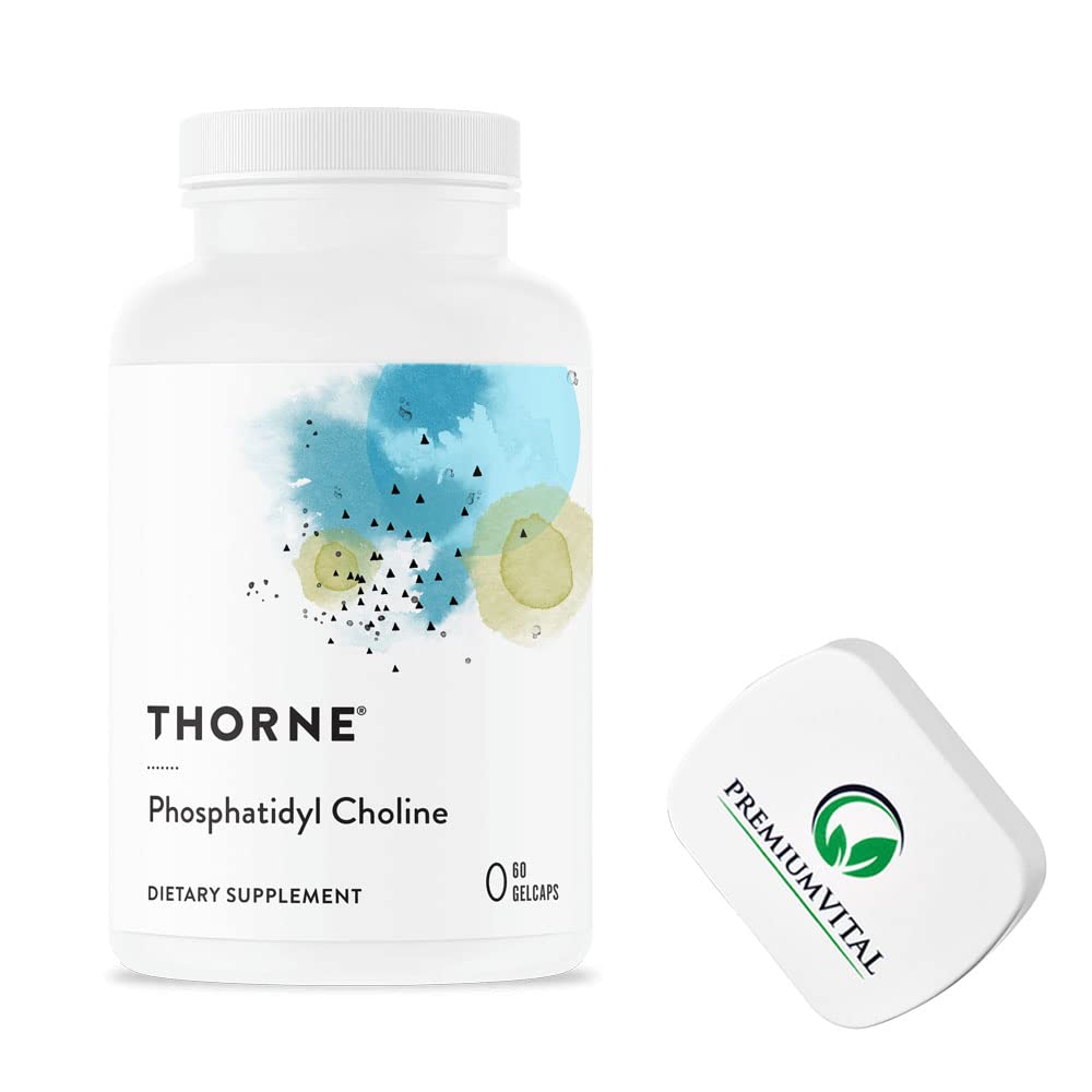 Thorne Research PremiumVital Phosphatidyl Choline 420mg - 60 Softgels with Free Pill Box | Lab-Tested, Gluten-Free & Non-GMO Supplement for Brain Health & Liver Support | Perfect for Daily Wellness Routine & Travel