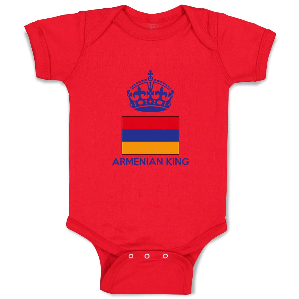 Custom Armenian King Crown Baby Bodysuit - Funny Cotton Baby Clothes for Boys & Girls - Perfect for Photo Shoots, Birthday Parties & Family Events