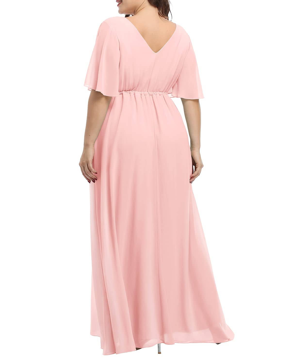 Plus Size Women's Bridesmaid Dresses for Wedding - Elegant Chiffon Long Maxi Formal Gown for Special Occasions | Perfect for Weddings, Proms, Evening Parties & Formal Events