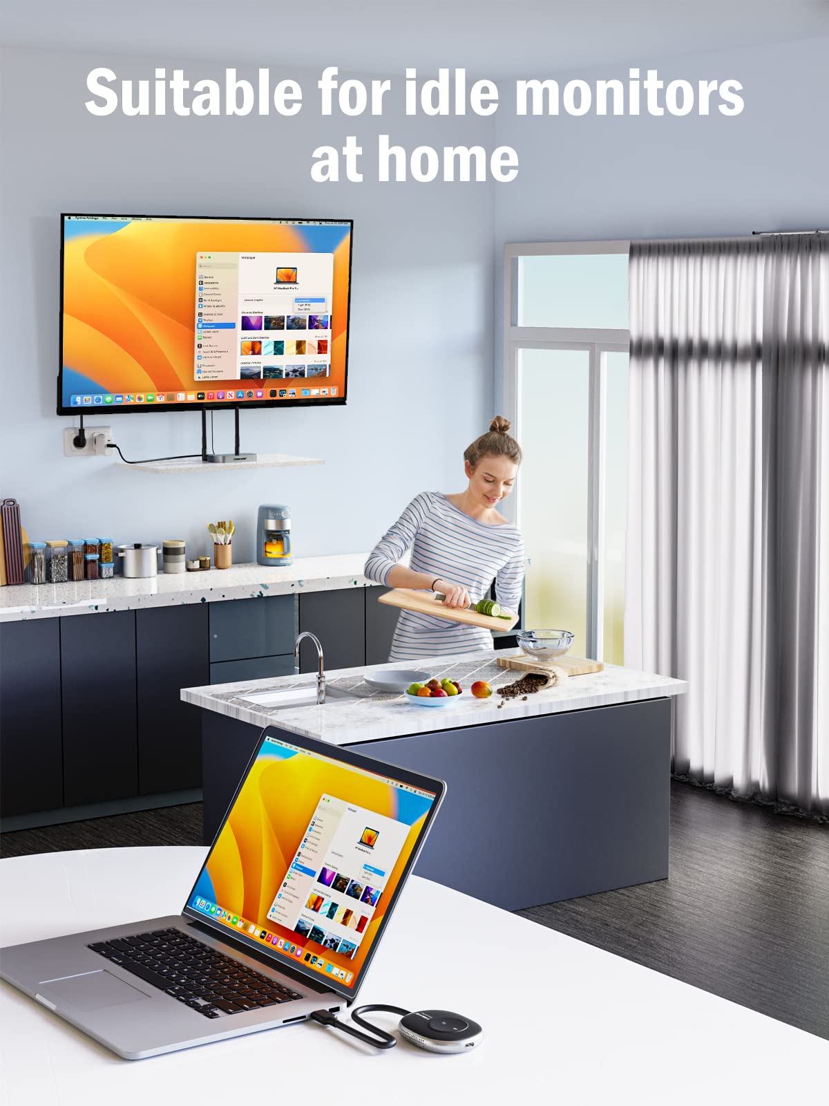 Lemorele 5G Wireless HDMI Transmitter & Receiver Kit - USB C & HDMI Wireless Video/Audio Streaming for 4K Projector, HDTV | Perfect for Home Theater, Office Presentations, Online Classes & Conference Rooms