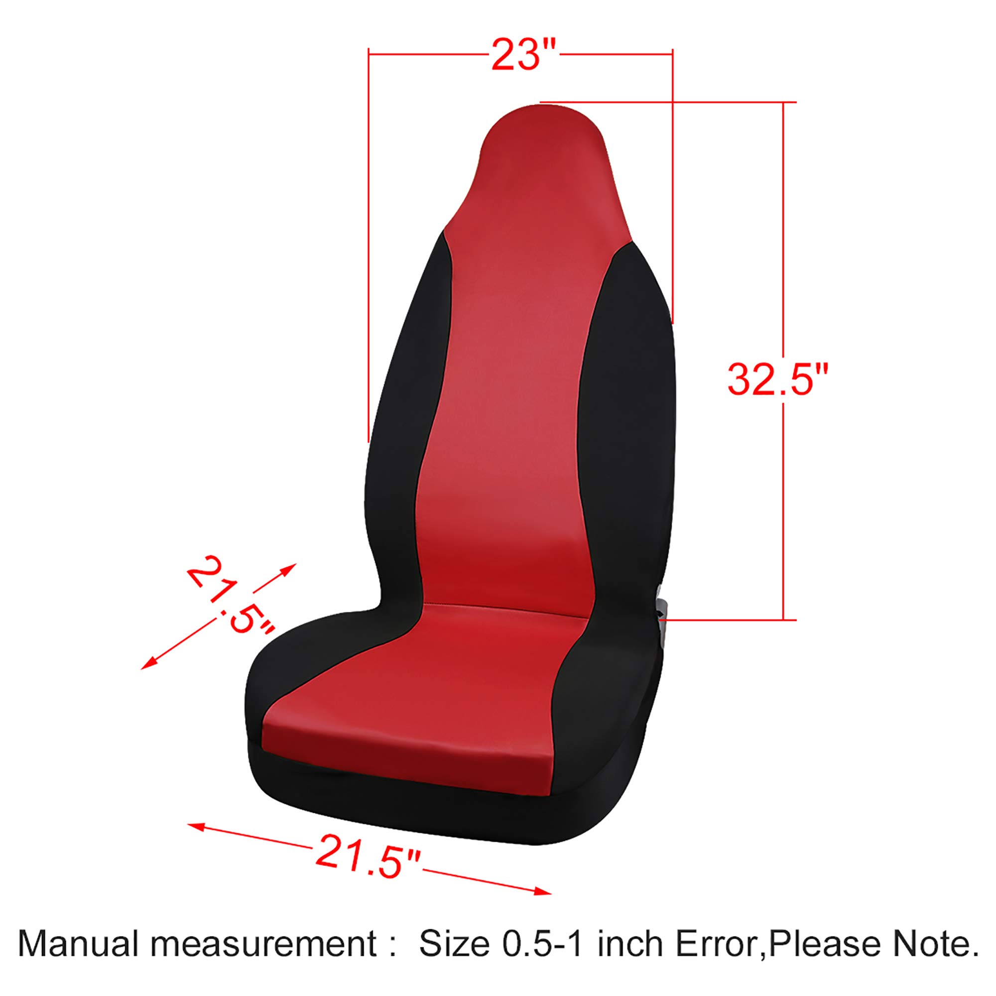uxcell High Back Bucket Auto Car Seat Cover - Durable Polyester Fabric, Red Color - Perfect for Cars, Trucks & SUVs - Protects Seats from Wear & Spills