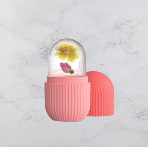 Pink Ice Roller for Face Massage & Skincare | Cooling Ice Cube Roller for Glowing, Clear Skin | Reduce Puffiness & Dark Circles | Perfect for Morning Routine & Post-Workout Recovery