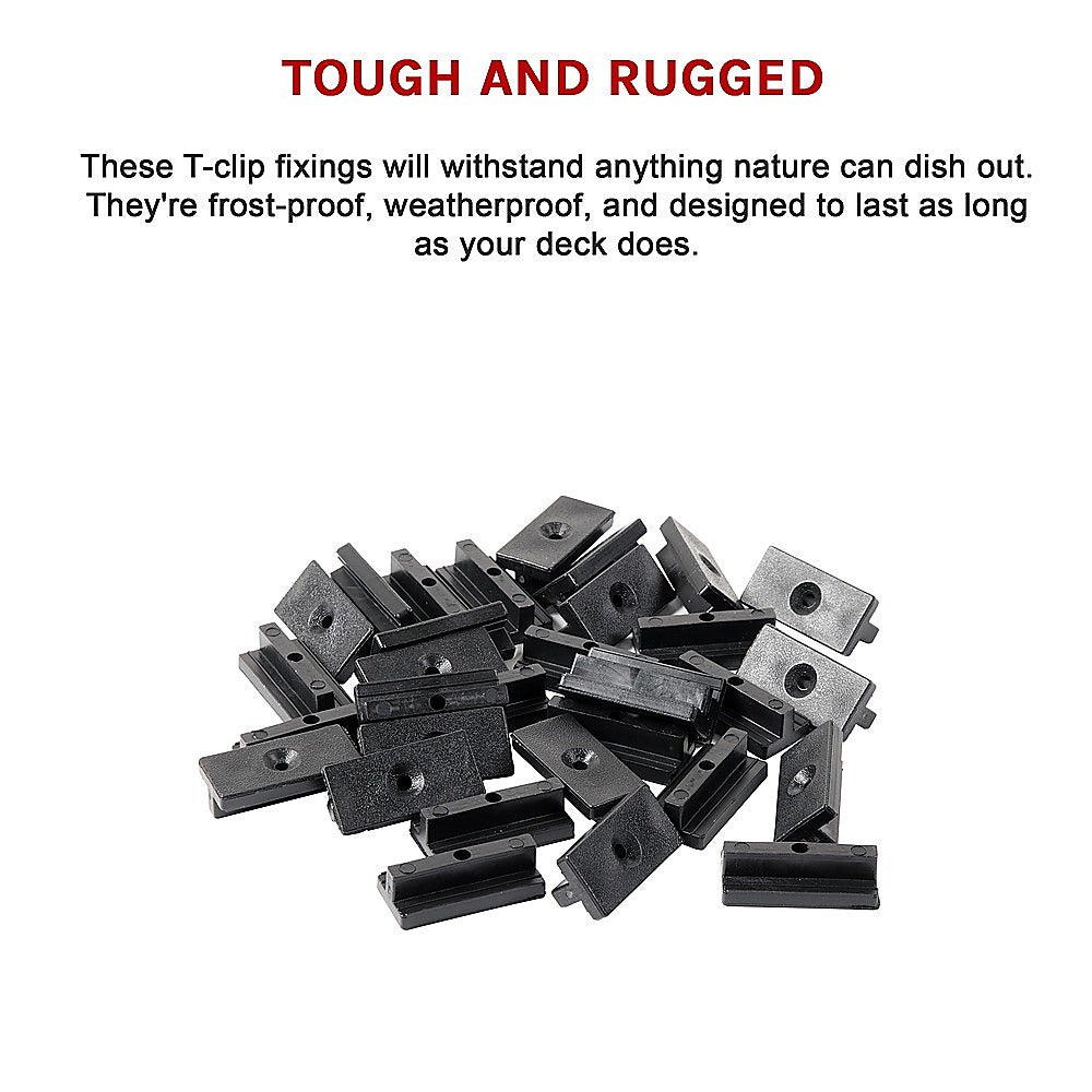 100-Pack Composite Decking Hidden Fasteners - Durable Plastic T-Clips & Screws for Secure Deck Installation | Perfect for DIY Decking Projects & Outdoor Patio Construction