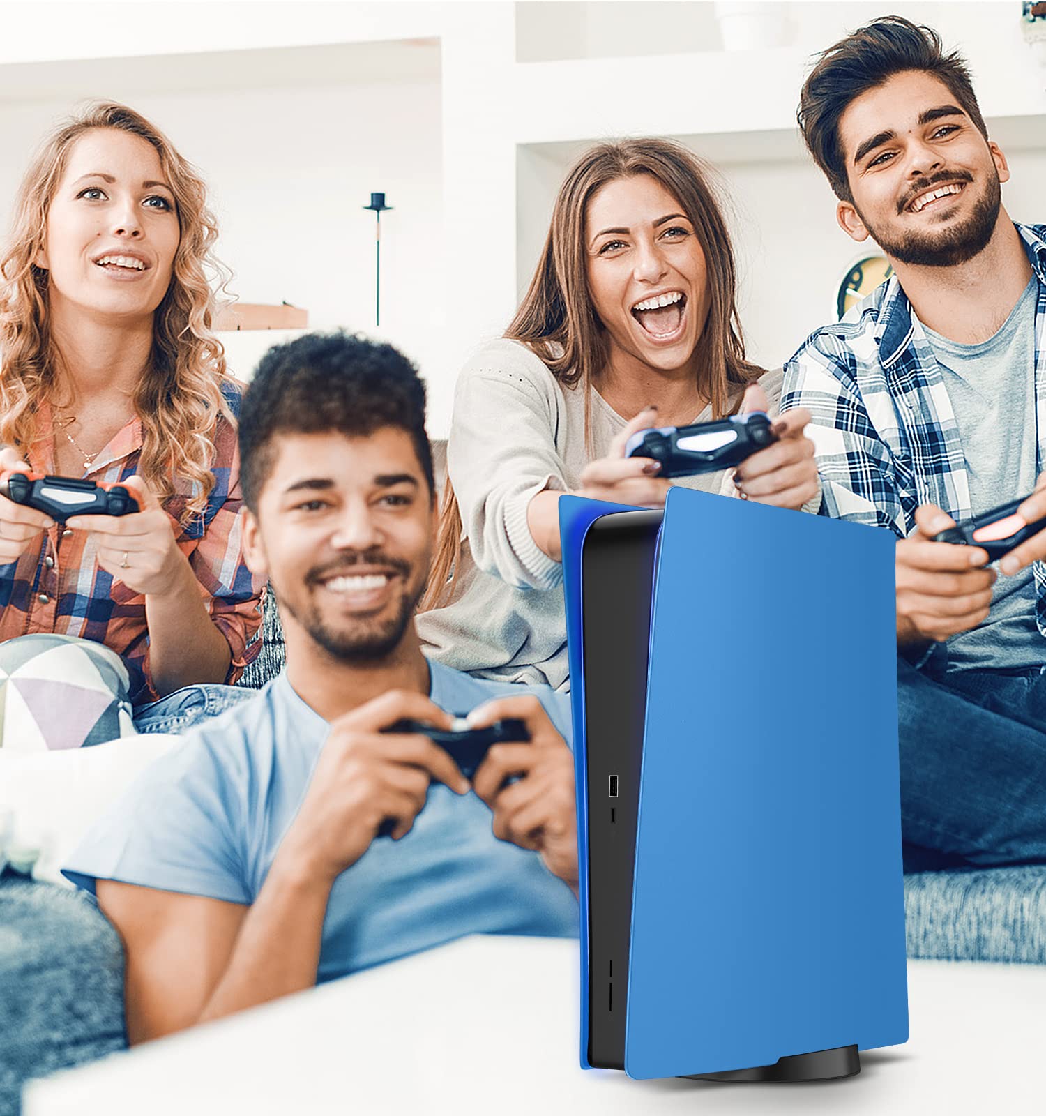 PS5 Digital Edition Faceplate Cover - Starlight Blue Hard Shell Replacement Side Plates, Shockproof ABS Anti-Scratch Protective Case for PS5 Console | Perfect for Gaming Setups & Display Collections