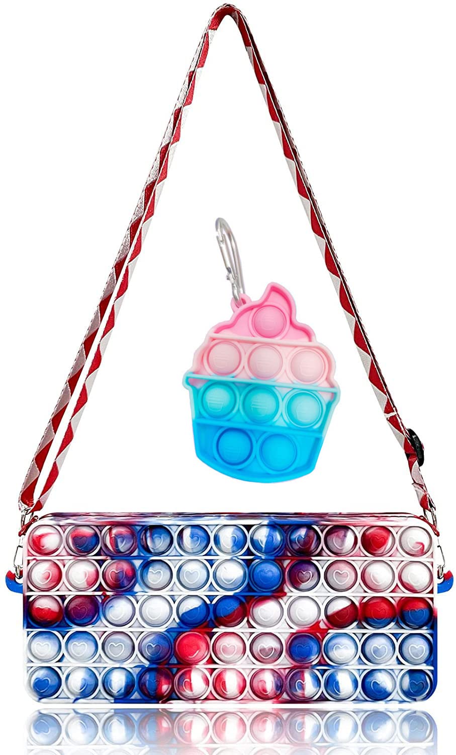 Sullaysu Pop Purse for Girls & Women - Sensory Fidget Toy Crossbody Bag, Small Handbag with Popping Bubbles for Stress Relief - Perfect for School, Travel, and Anxiety Relief