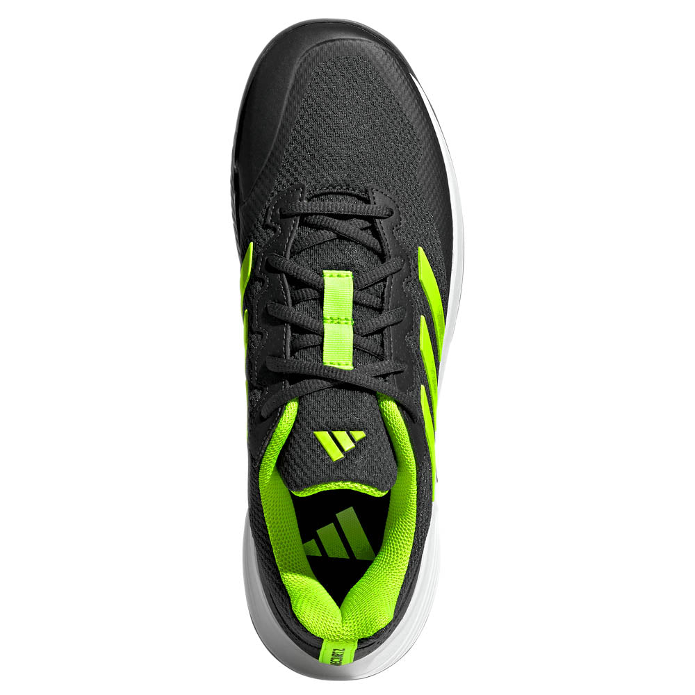 Adidas Men's GameCourt 2 Tennis Shoes - Carbon/Lucid Lemon Color - Perfect for Court Sports & Casual Wear