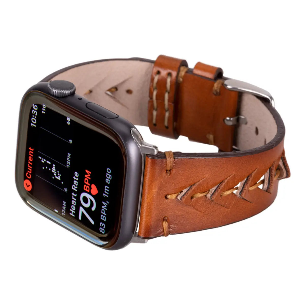 Premium Brown Leather Sport Band for Apple Watch - Comfortable & Durable Strap for Workouts & Daily Wear - Compatible with All Apple Watch Models (Boras)