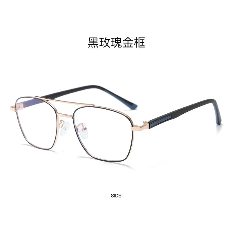 Aror Unisex Full Rim Square Double Bridge Alloy TR90 Eyeglasses 39491 - Lightweight & Durable Frames for Men & Women - Perfect for Reading, Work, and Everyday Use