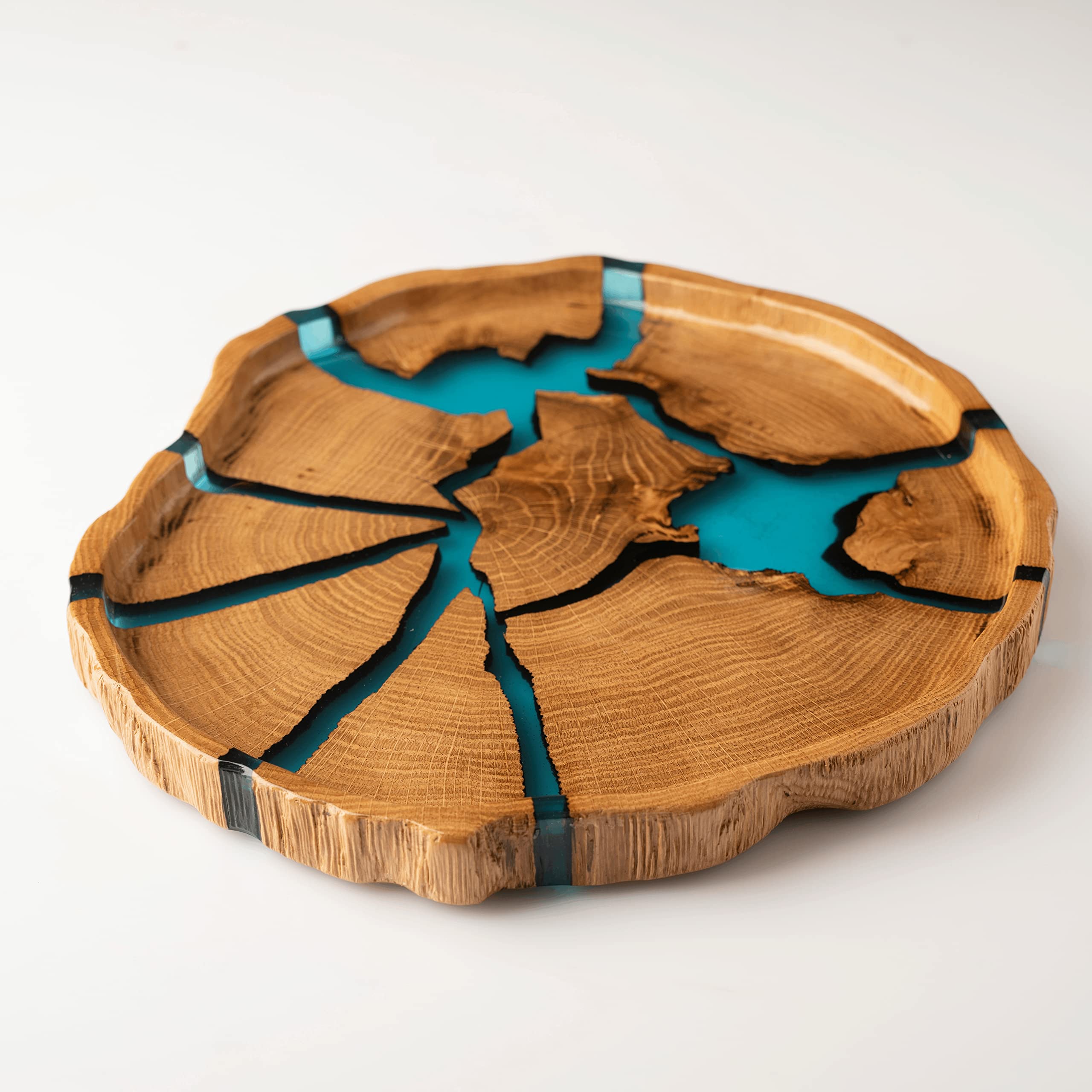 Handmade Wooden Tray with Epoxy Resin - Jewelry & Key Organizer for Home Decor