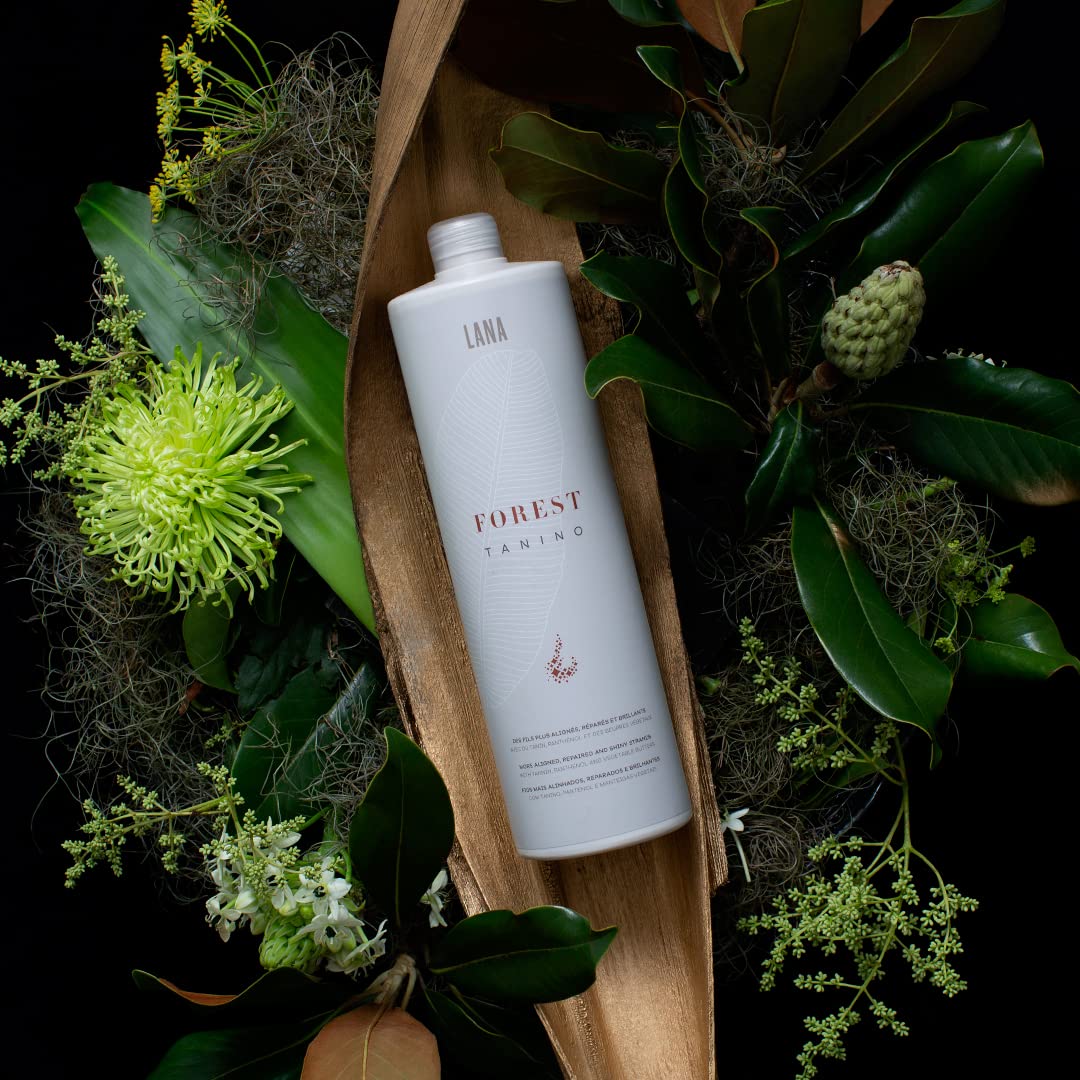 Lana Brasiles Forest Tanino Therapy - Vegan Hair Straightening Treatment, Formaldehyde & Keratin Free (1000ml / 33.8oz) for Smooth, Frizz-Free Hair at Home or Salon