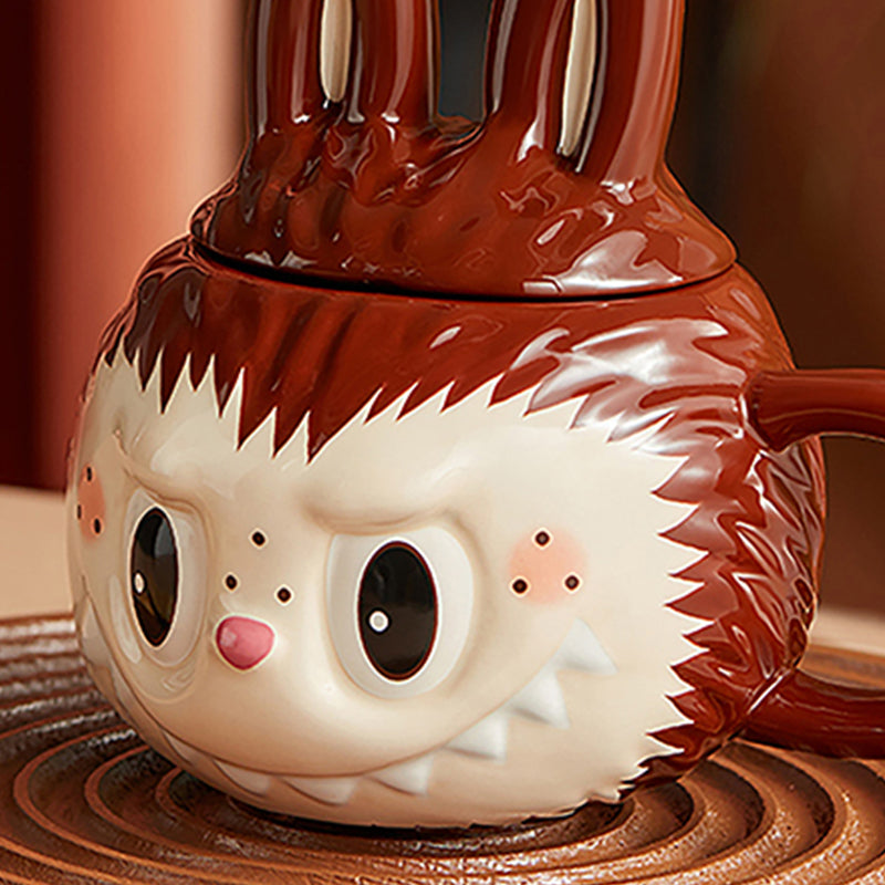 POP MART The Monsters LABUBU Insulated Travel Mug with Lid - Cute Cartoon Character Coffee Cup for Office, Home & Gift Giving