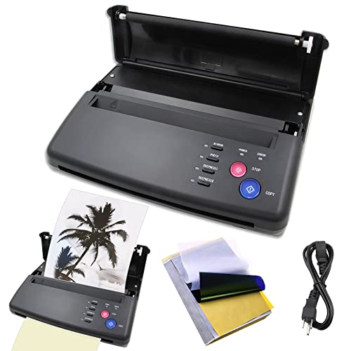 Jconly Professional Tattoo Stencils Printer Machine Kit - Thermal Copier with Transfer Papers for Tattoo Artists | Perfect for Studio Work & Temporary Tattoo Designs