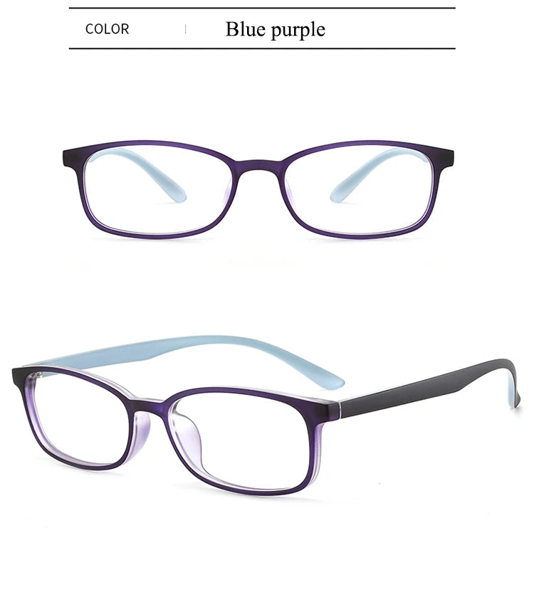Bclear Unisex Small Full Rim Rectangle Plastic Eyeglasses 1058 - Lightweight & Durable Frames for Men & Women - Perfect for Reading, Work & Everyday Use