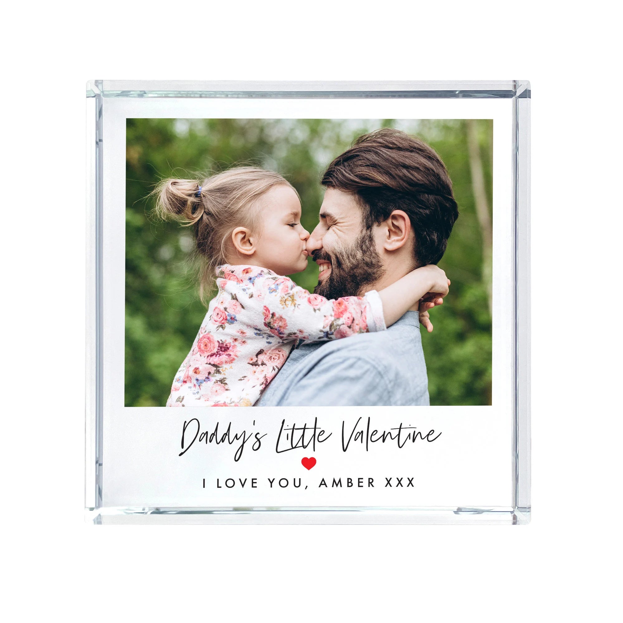 Personalized Little Valentine's Photo Red Heart Crystal Keepsake - Perfect for Anniversary Gifts, Wedding Favors & Romantic Souvenirs