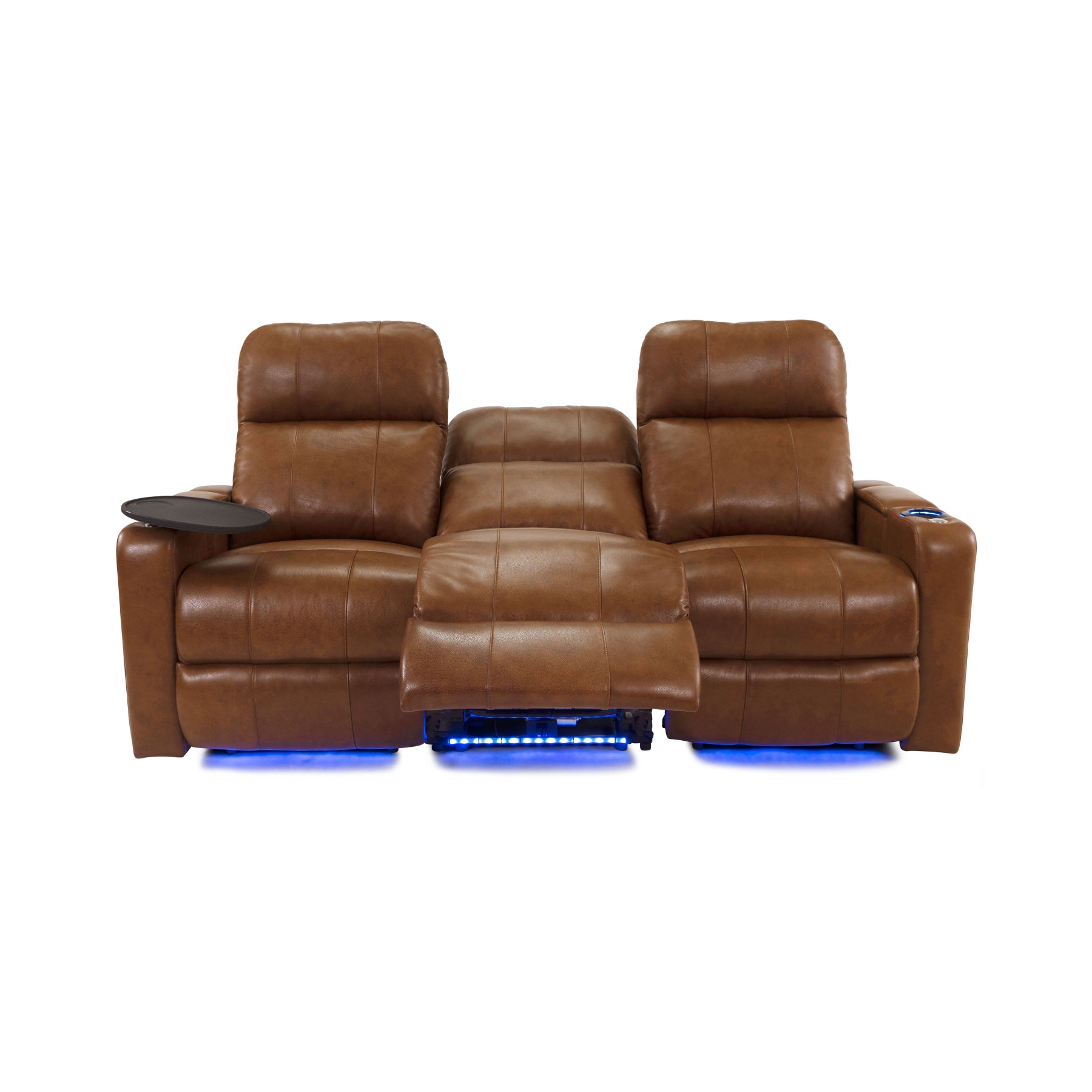 RowOne Triple Recliners - 3-Seater Power Reclining Sofa with USB Chargers, Cup Holders & Lumbar Support | Perfect for Living Room, Home Theater & Family Movie Nights
