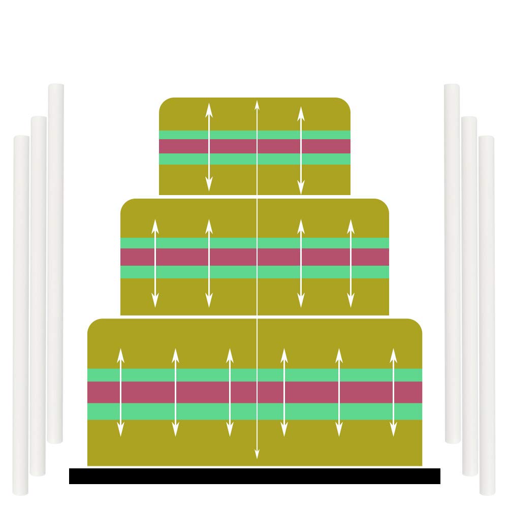 BUYGOO 50Pcs 12-Inch White Plastic Cake Dowels for Tiered Wedding Cakes - Sturdy Cake Supports for Stacking and Supporting Multi-Layer Cakes - Perfect for Wedding, Birthday, and Special Event Cake Decorating