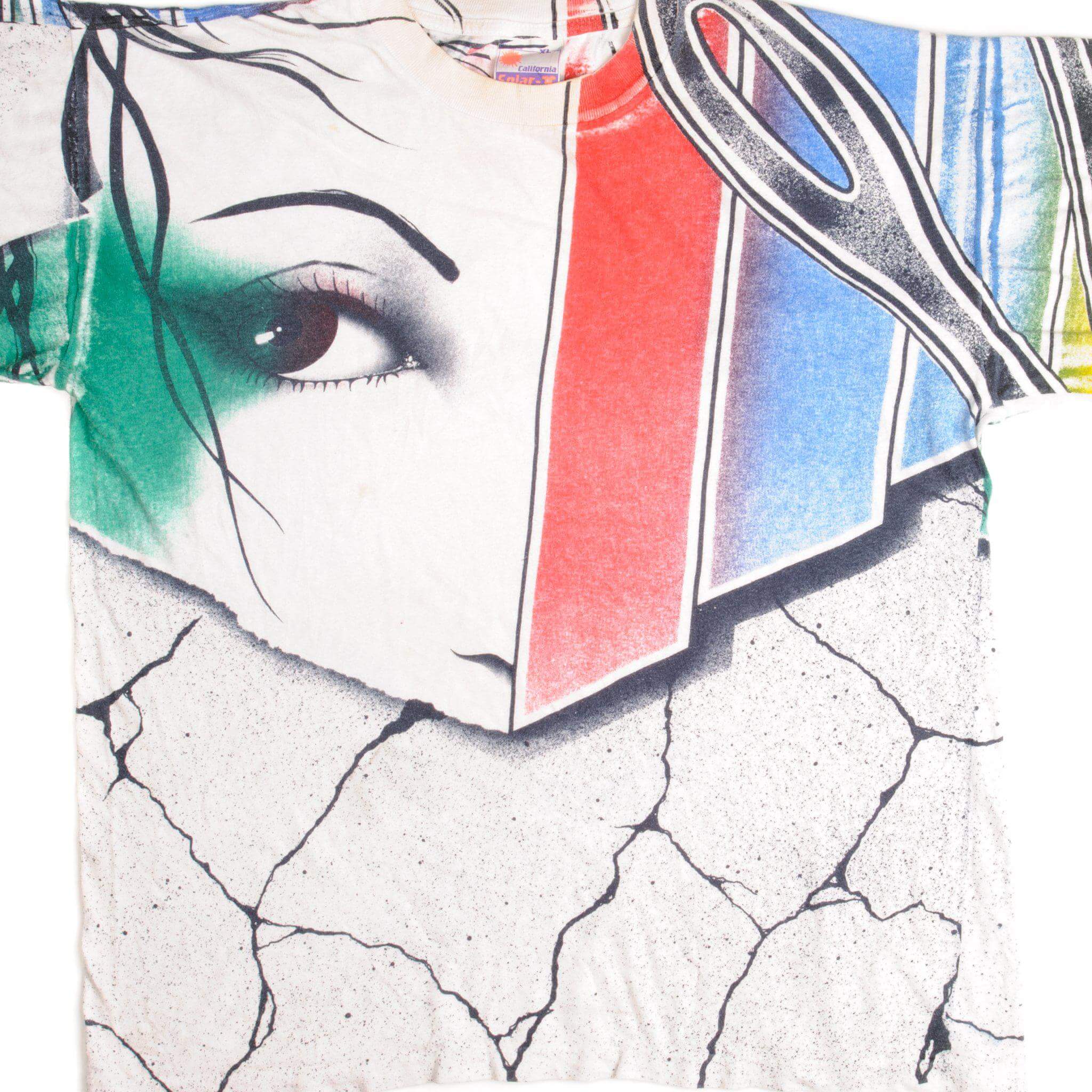Vintage 1990s Artist Graphic Tee Shirt - XL Size, All Over Print Cotton T-Shirt for Men & Women - Perfect for Casual Wear, Retro Parties & 90s Themed Events