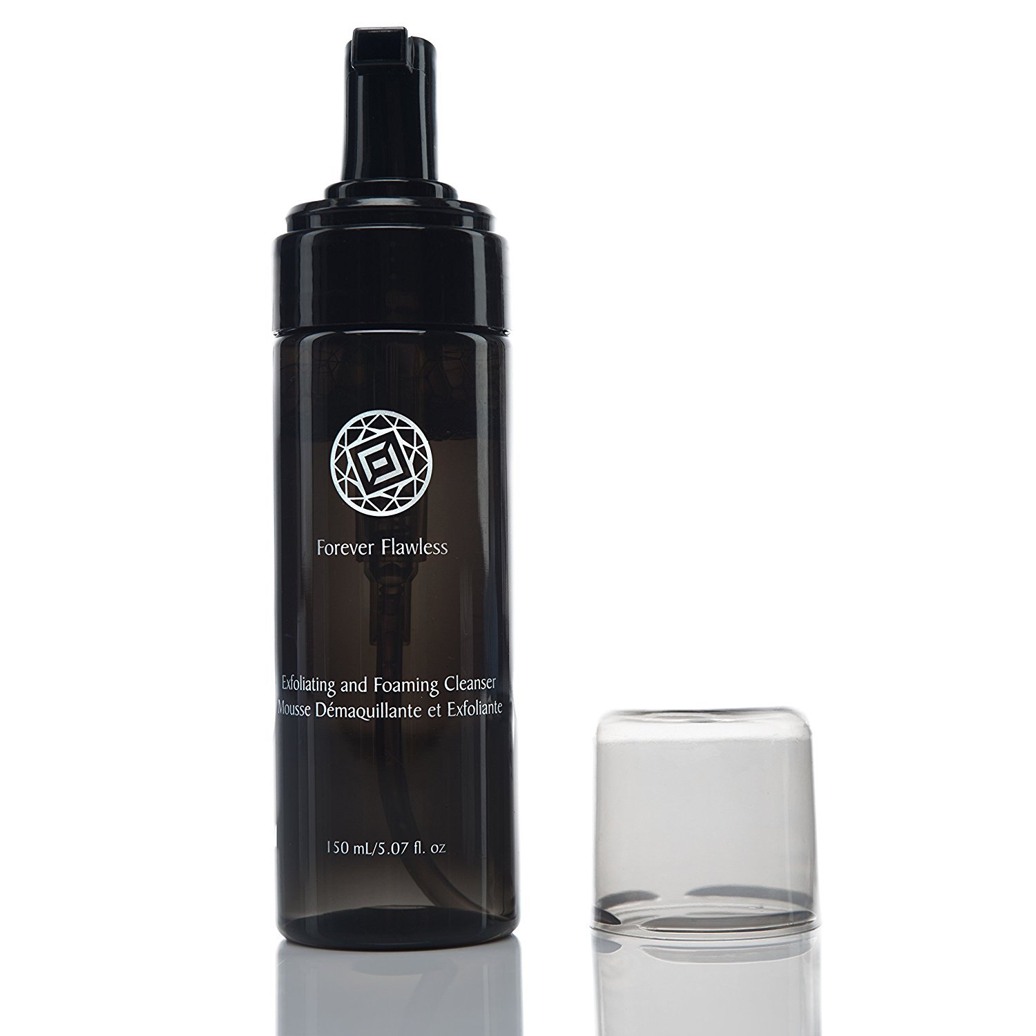 Forever Flawless Exfoliating & Foaming Face Cleanser - Natural Diamond Powder Makeup Remover | Deep Pore Cleansing for Women & Men | 150ml | Perfect for Daily Skincare & Post-Makeup Removal