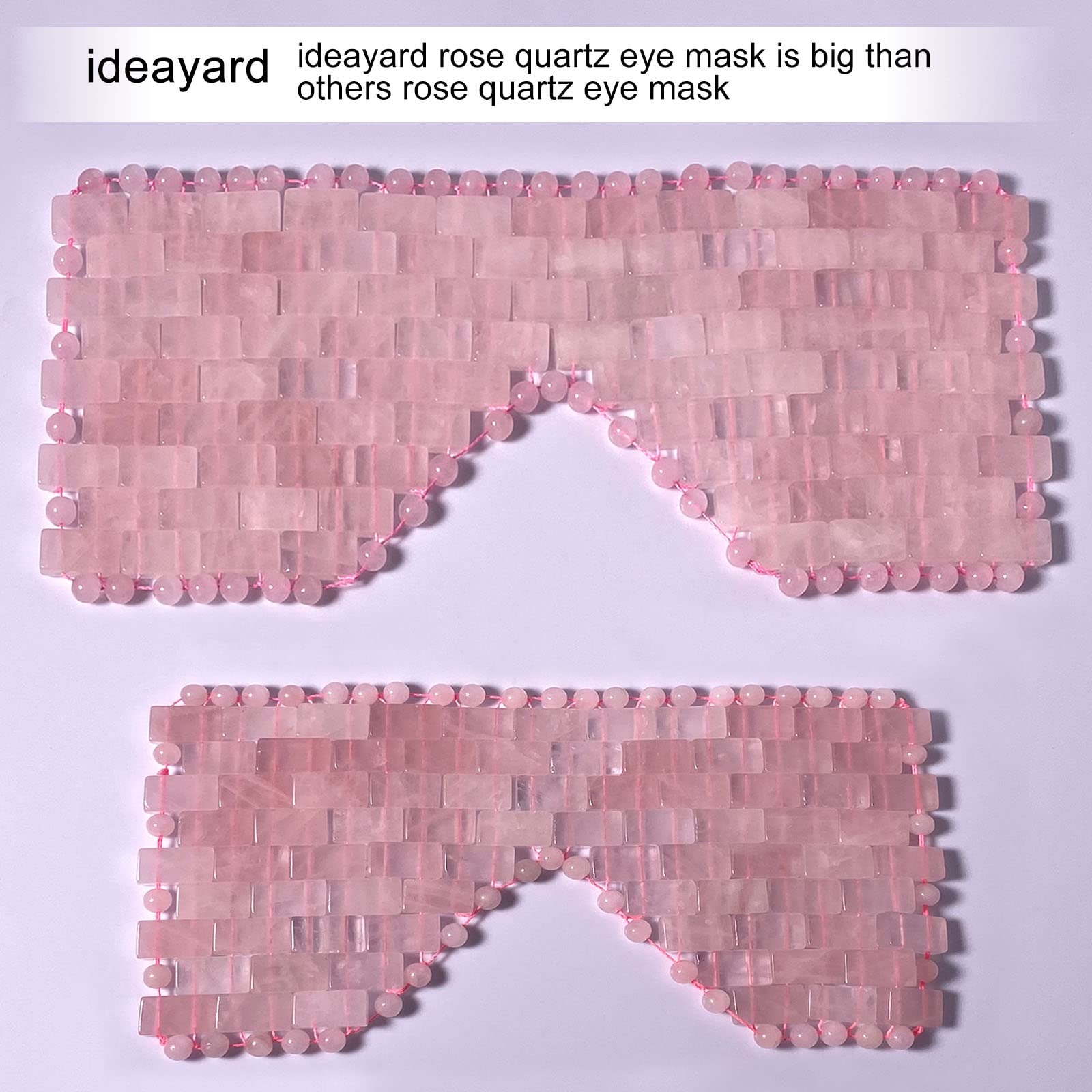 Ideayard Rose Quartz Mushroom Massage Tool & Rose Quartz Eye Mask for Face - Natural Stone Facial Roller & Cooling Eye Therapy for Relaxation, Puffiness & Wrinkles - Perfect for Spa, Self-Care & Skincare Routine