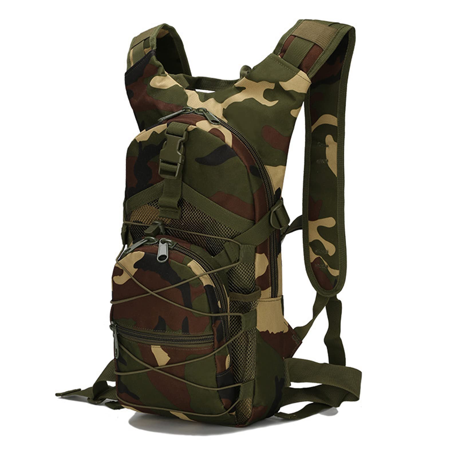 Tactical MOLLE Backpack 15L - Waterproof Military Army Backpack for Outdoor Travel, Hiking, Trekking & Climbing - Breathable Daypack with Jungle Camouflage Design - Perfect for Camping, Airsoft & Survival Gear