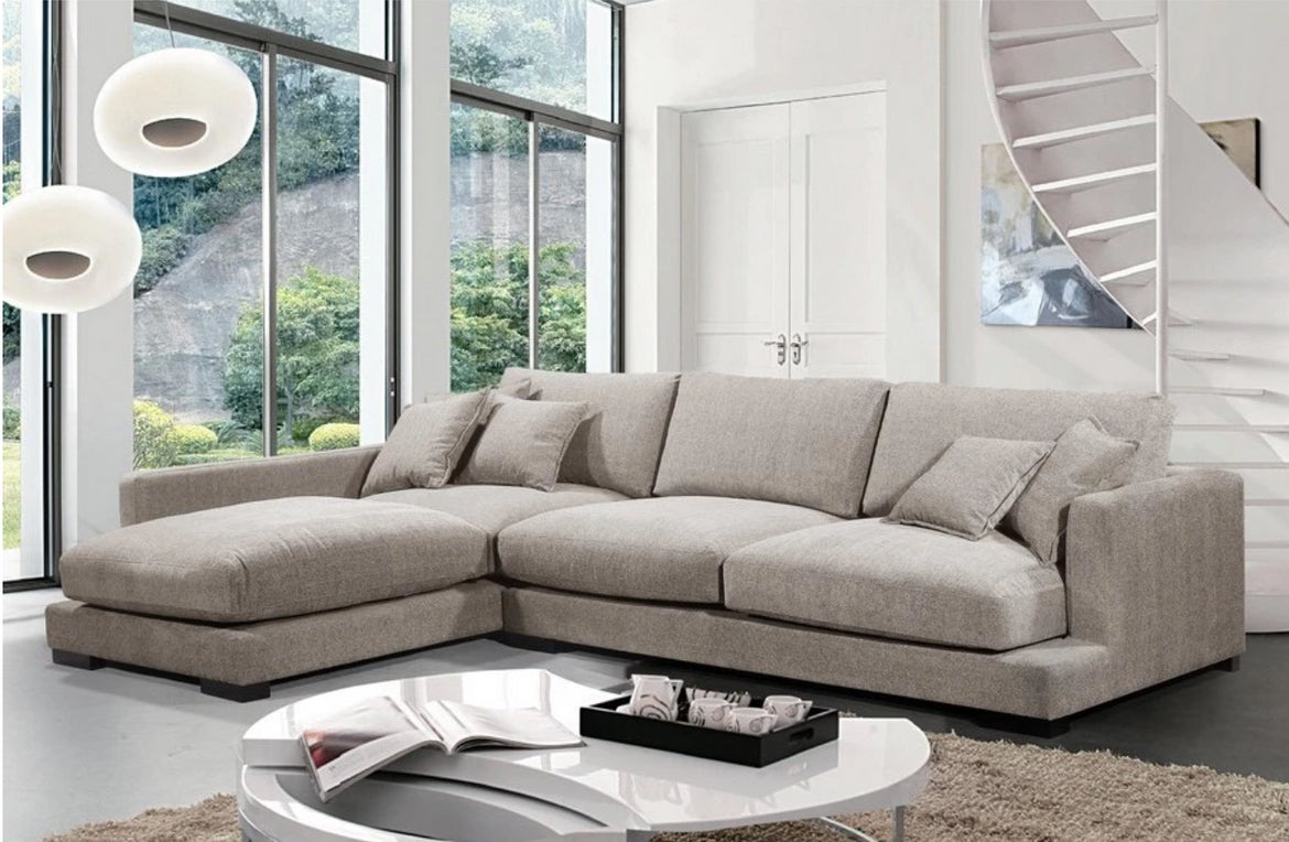 Benjamin 2-Piece Fabric Sectional Sofa Set - Modern L-Shaped Couch for Living Room, Family Room & Apartment | Comfortable Upholstered Sectional with Soft Cushions