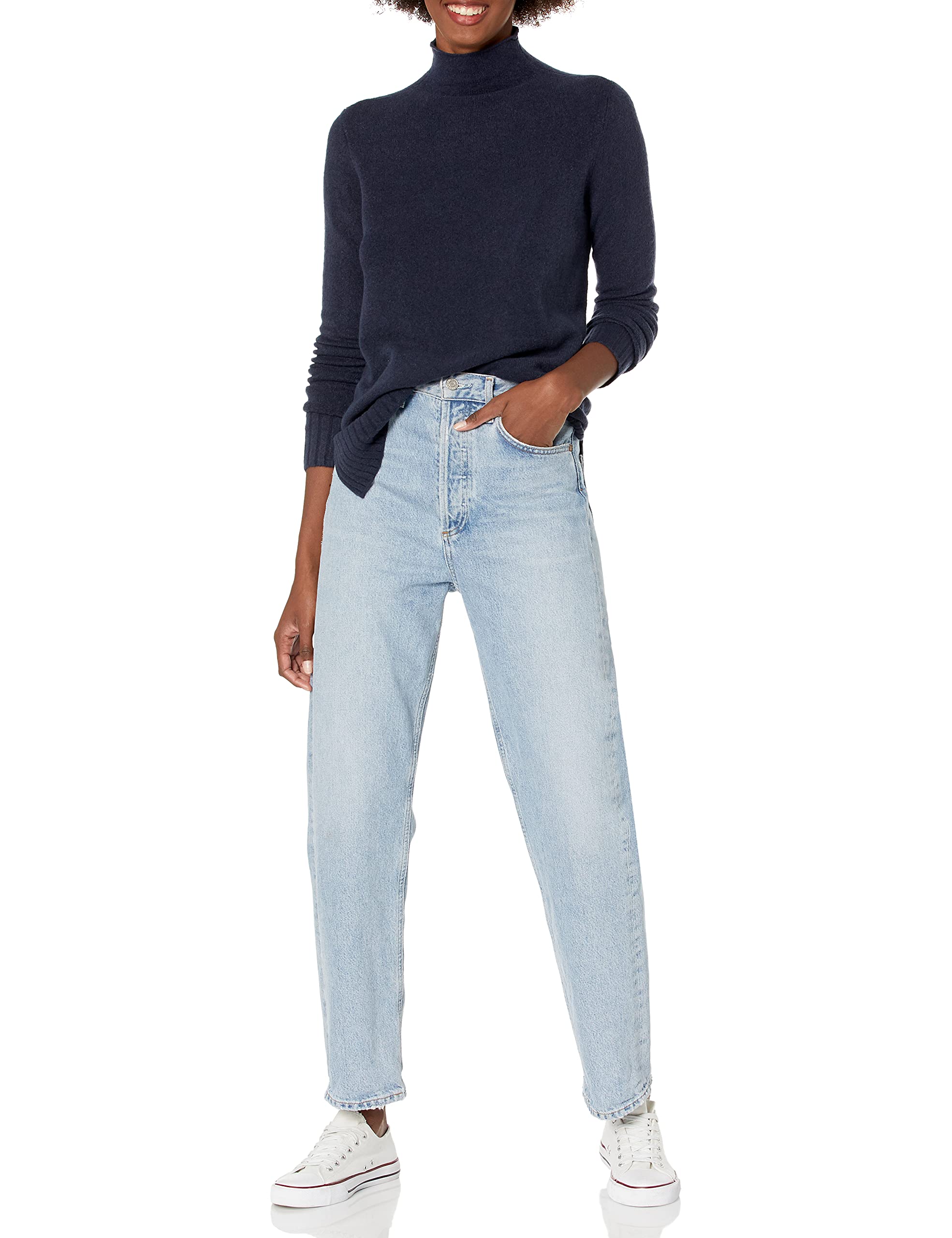 Goodthreads Women's Mid-Gauge Stretch Funnel Neck Sweater - Soft Knit Pullover for Casual Wear & Office Outfits | Cozy Winter Fashion & Layering Essential