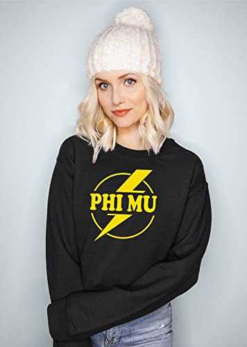 Greekgear Phi Mu Lightning Crewneck Sweatshirt | Comfortable Sorority Apparel | Perfect for College Events, Greek Life & Campus Style