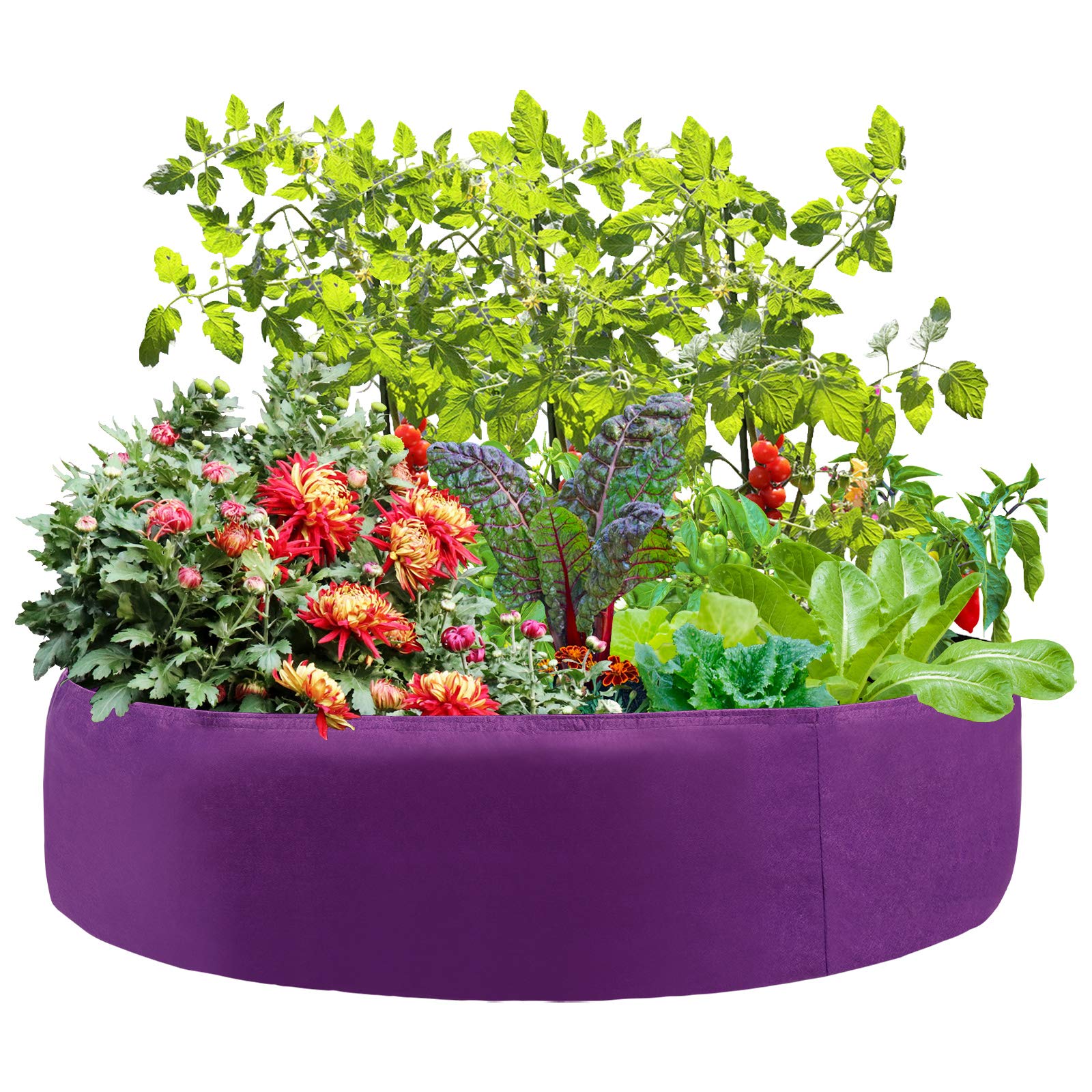 GWOKWAI 100 Gallon Heavy Duty Fabric Raised Garden Bed - Aeration Grow Bag Planter for Vegetables, Fruits, Flowers | Durable Outdoor Planting Solution for Patio, Backyard & Urban Gardening
