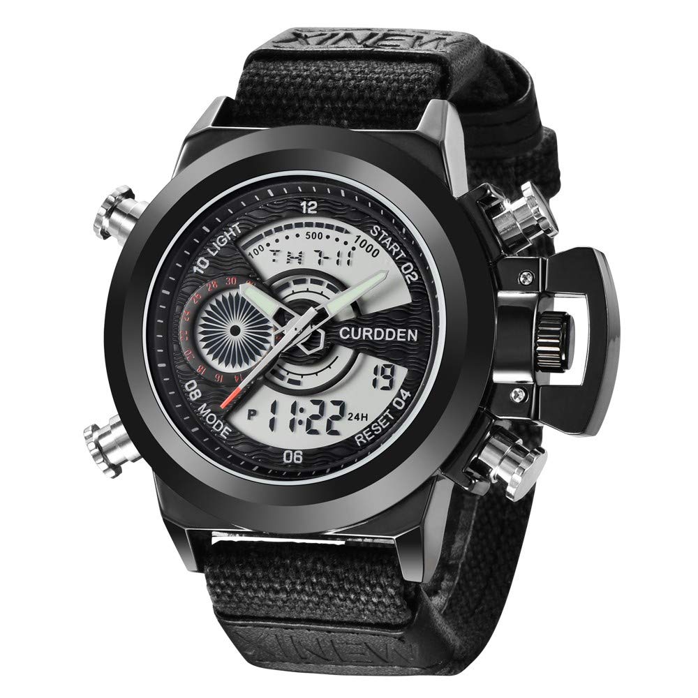 Premium Nylon Sports Watch Band for Men - Durable Casual Quartz Watch with Timer - Perfect for Running, Gym & Outdoor Activities