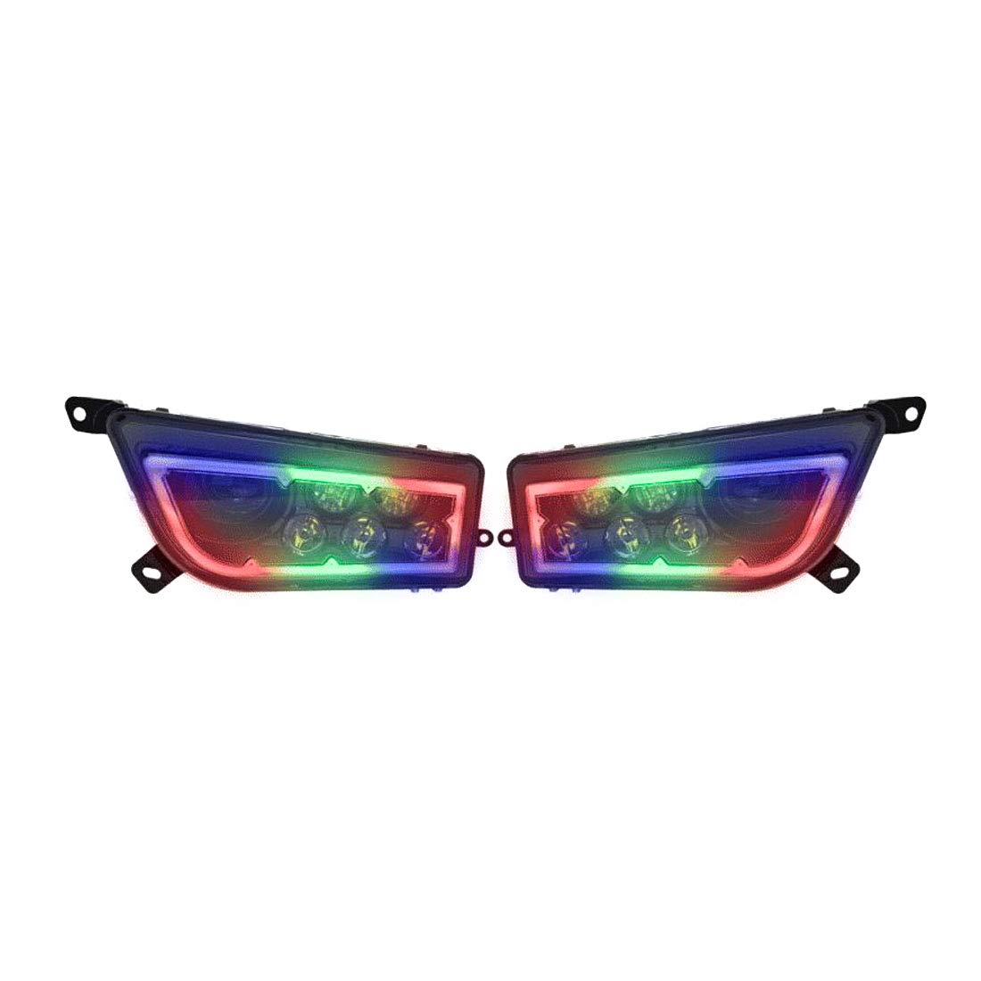 Metra Electronics MPS-RZ1RGB RGB LED Headlight Kit for Polaris RZR - Bluetooth Controlled Extreme Off-Road Lighting - Powersports Accessories for Night Riding & Trail Adventures