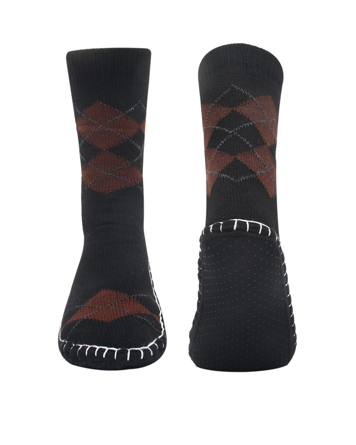 Vihir Men's Non-Slip Slipper Socks - Warm Knitted Indoor House Shoes with Suede Sole for Winter | Cozy Home Wear, Perfect for Lounging & Relaxing