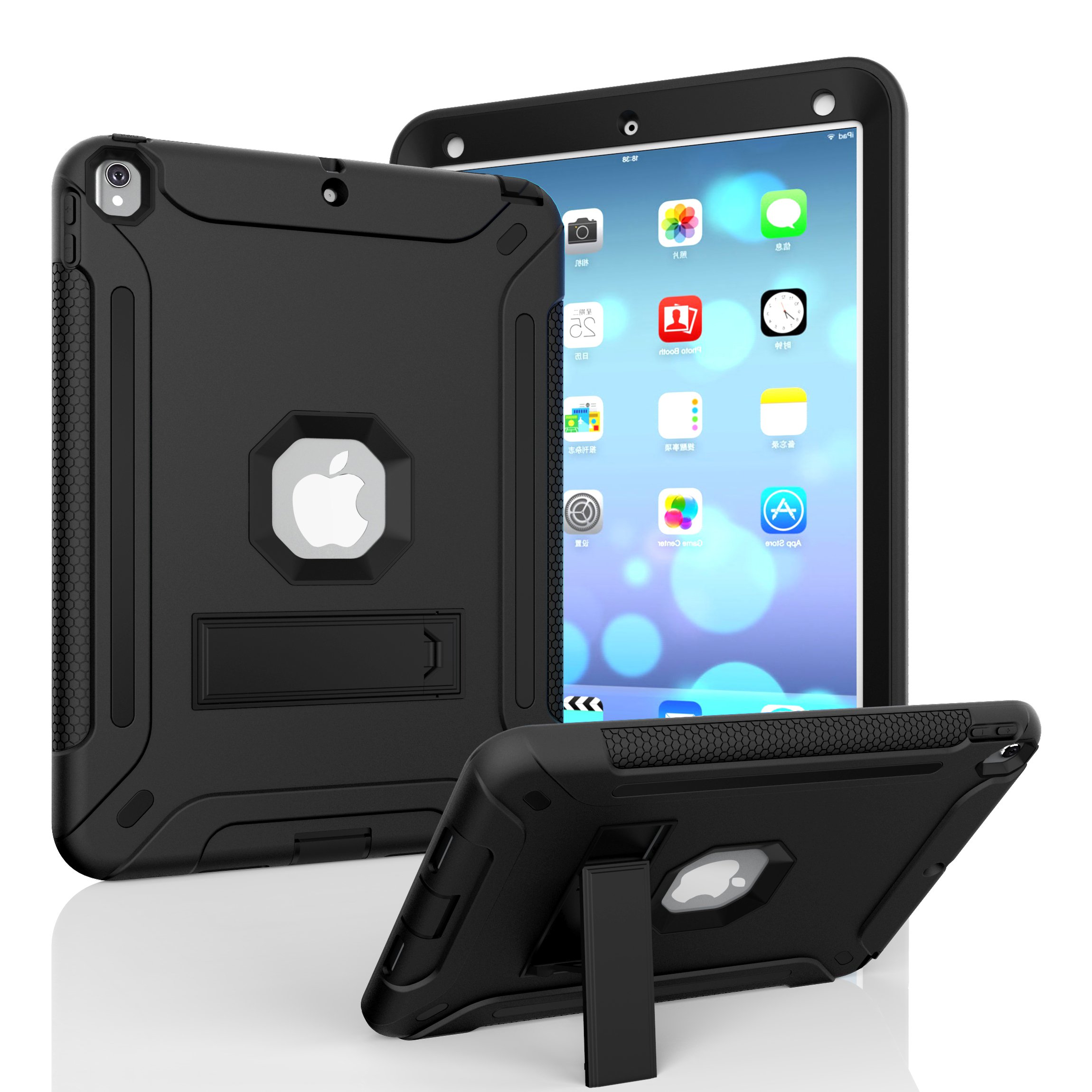 2019 iPad Air 3 10.5 / 2017 iPad Pro 10.5 Inch Shockproof Case - ZERMU Heavy Duty 3-Layer Protective Cover with Kickstand, Rugged Silicone & Hard PC Bumper, High-Impact Resistant Full Body Armor Defender - Perfect for Work, Travel and Outdoor Adventures