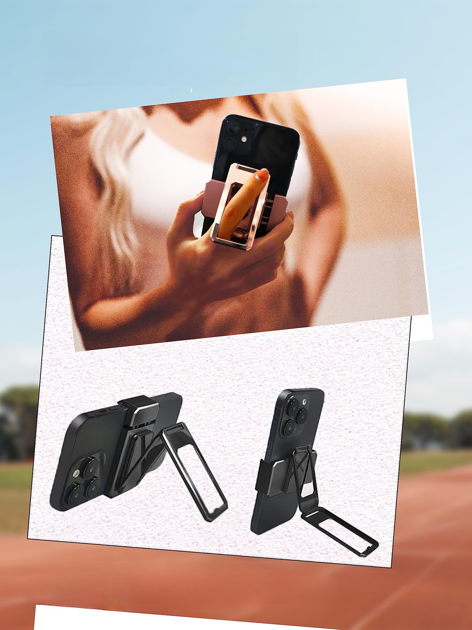Foldable & Detachable Phone Ring Holder Kickstand - Universal Phone Grip Stand for iPhone & Samsung - Perfect for Watching Videos, Taking Selfies & Secure Phone Handling