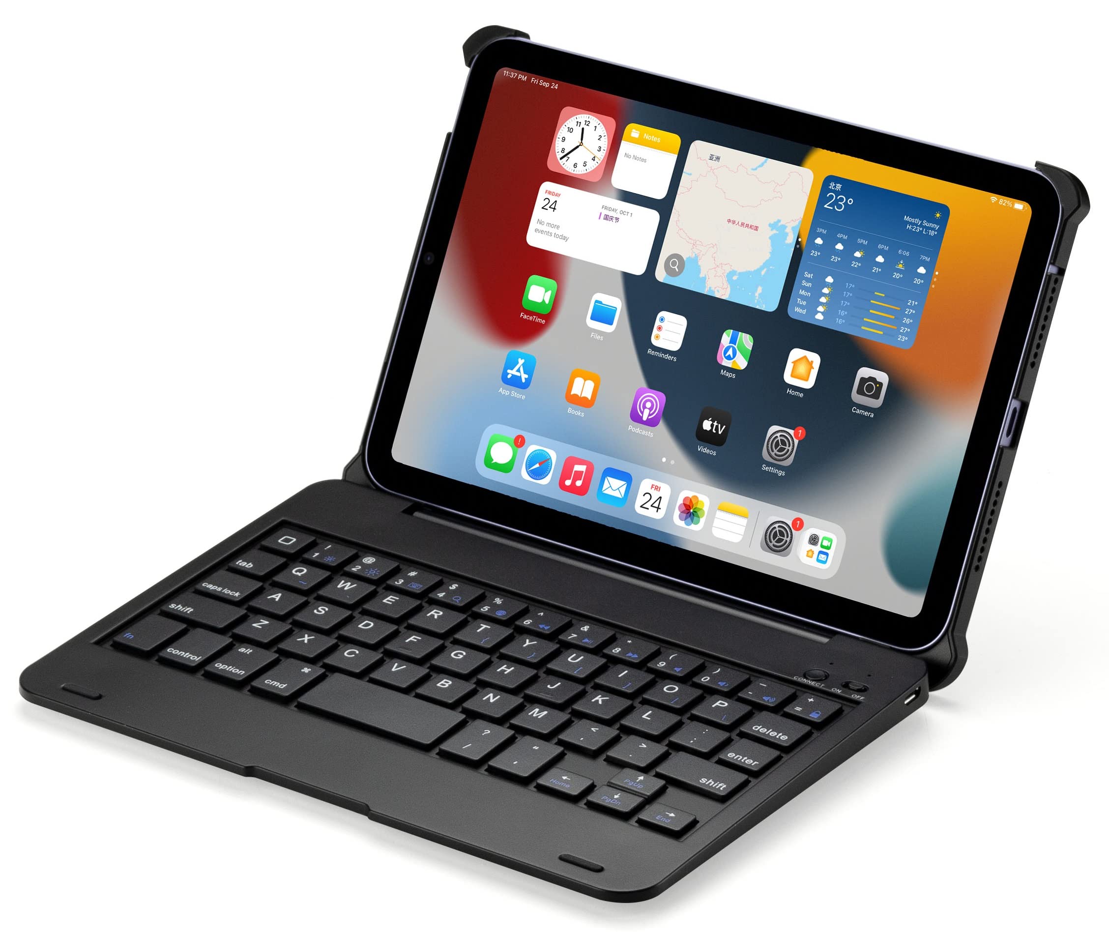 iPad Mini 6 Keyboard Case - Wireless Protective Cover with Auto Sleep/Wake (Black) for Work & Travel