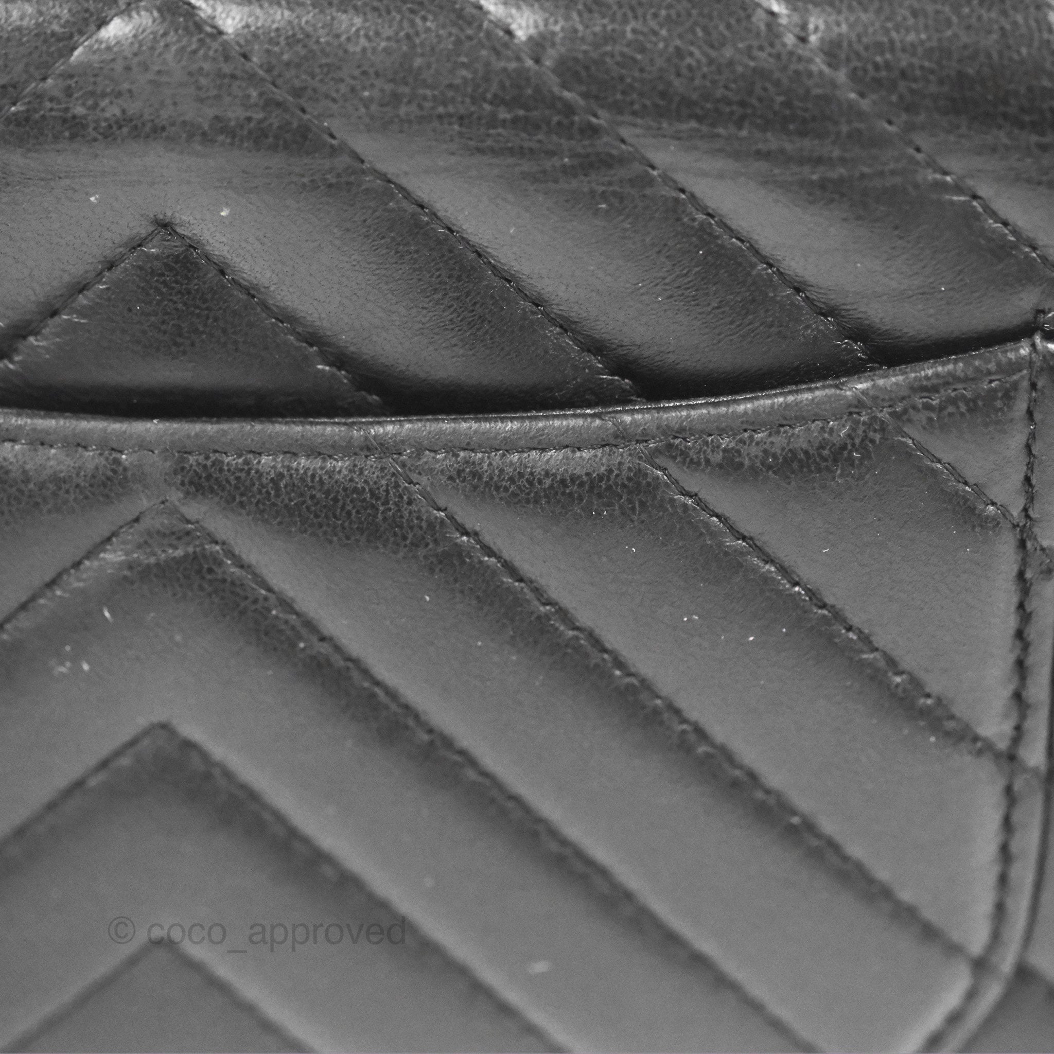 Chanel Classic Chevron Wallet on Chain WOC - Black Lambskin Leather with Silver Hardware | Crossbody Bag for Women, Perfect for Evening Events & Daily Use