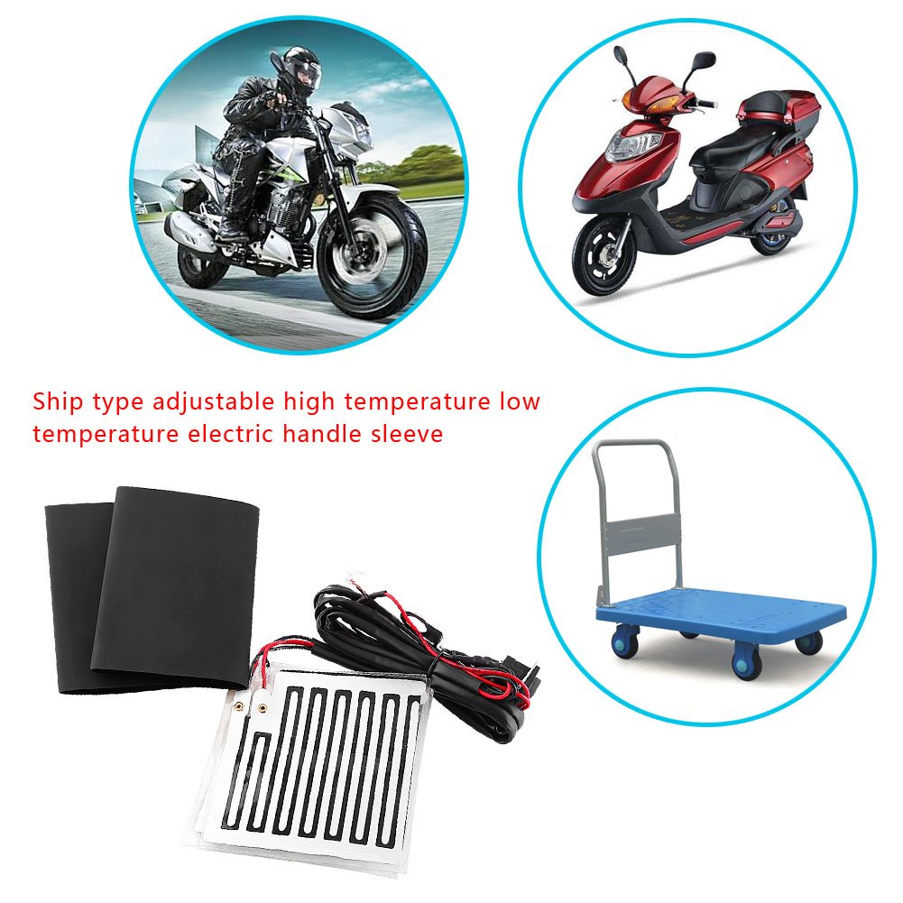 12V Heated Motorcycle Grips - Universal ATV Handlebar Warmer for Cold Rides